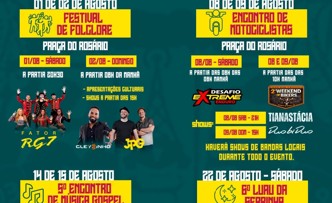Festival Mês da Cultura promete movimentar agosto com programação especial em Prudente de Morais