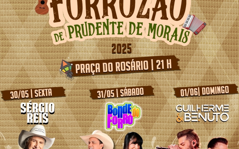 Prefeitura Municipal de Prudente de Morais anuncia atrações para o seu 11° Forrozão.