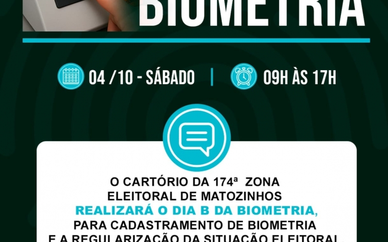 Município de Prudente de Morais apoia o Dia B da Biometria em Matozinhos.